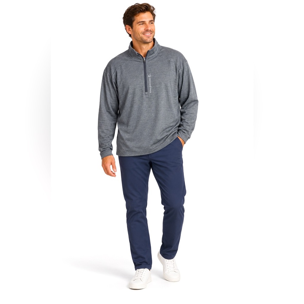 Vineyard Vines Men’s 3XB Sankaty 1/4 Zip Pullover Gray Performance
